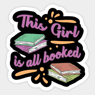 Reading books girls Sticker